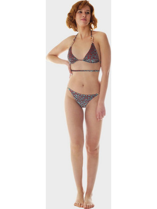 Gsecret Bikini Set Τριγωνάκι String Animal Print Πετρόλ C9354-26803