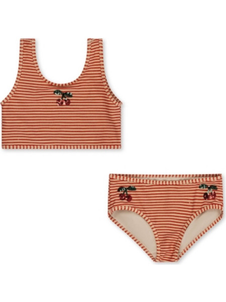 Konges Slojd Jade Glitter Stripe Βρεφικό Μαγιό Μπικίνι για Κορίτσι Κόκκινο KS100307