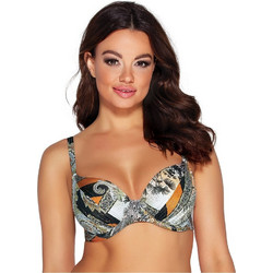 Ava Bikini Top με Ενίσχυση Μαύρο Λευκό SK165MAXI