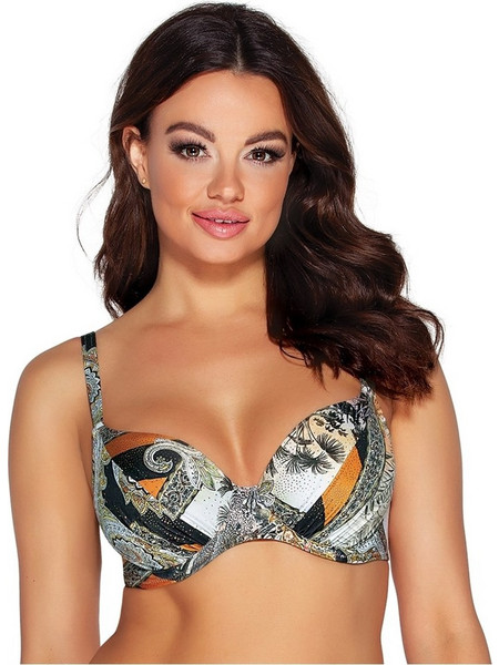Ava Bikini Top με Ενίσχυση Μαύρο Λευκό SK165MAXI