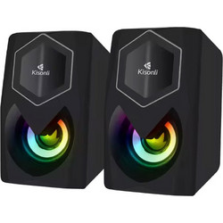 Kisonli L-1020 Ηχεία Υπολογιστή 2.0 3W με RGB Φωτισμό Black