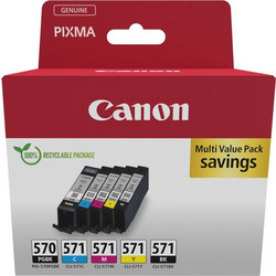 Canon PGI-570 & CLI-571 B/C/M/Y Photo Value Pack 5 Μελανιών Εκτυπωτή Inkjet 0372C006