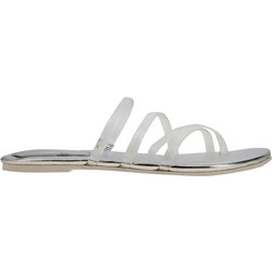 Nine West BENETTE Δερμάτινα Γυναικεία Σανδάλια Ασημί Διαφανή