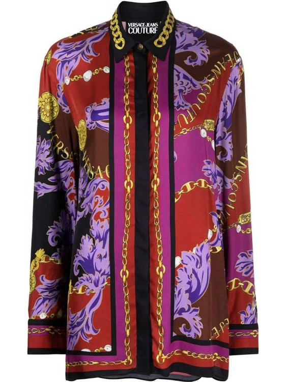 Versace Μακρυμάνικο Γυναικείο Πουκάμισο Εμπριμέ Πολύχρωμο 75HAL2P2NS346-G51