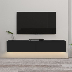 Megapap Έπιπλο Τηλεόρασης Ξύλινο Μαύρο με Φωτισμό Led Μ135xΠ31.6xΥ25cm Aristo GP042-0170,5