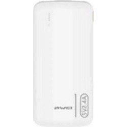Awei P20K Power Bank 10000mAh με 2 Θύρες USB-A White