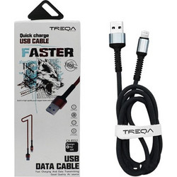 Treqa CA-8552 Braided USB-A to Lightning Cable 1m Blue Silver 841268887068000
