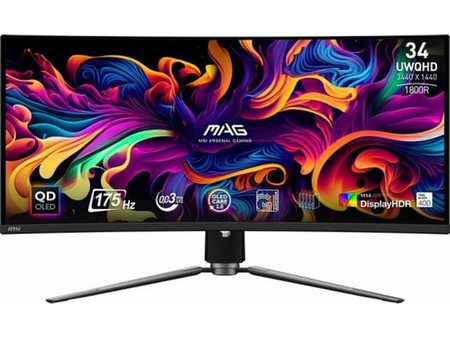 MSI MAG 341CQP Ultrawide QD-OLED HDR Curved Gaming Monitor 34.18" 3440x1440 QHD 175Hz 0.03ms