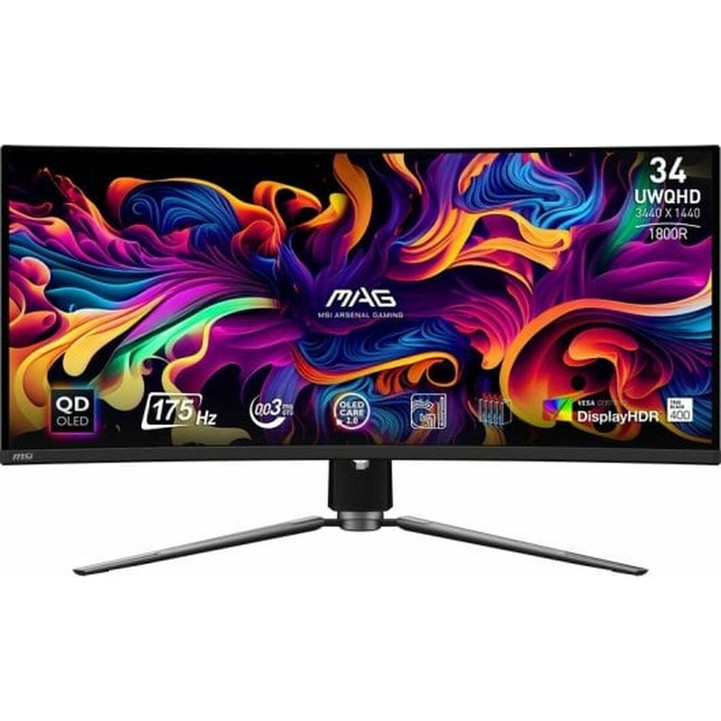 MSI MAG 341CQP Ultrawide QD-OLED HDR Curved Gaming Monitor 34.18 ...