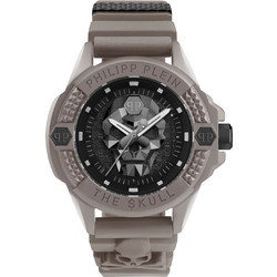 Philipp Plein The Skull Ανδρικό Ρολόι με Γκρι Καουτσούκ Λουράκι PWUBA0323