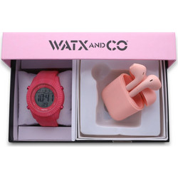 Watx & Co Ψηφιακό Γυναικείο Ρολόι Χρονογράφος με Φούξια Καουτσούκ Λουράκι WAPACKEAR14M