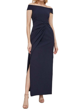 Ralph Lauren Maxi Καλοκαιρινό Φόρεμα για Γάμο / Βάπτιση Αμπιγιέ Navy Μπλε 253936388003