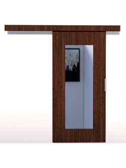 PoliHome Alen Πόρτα Εσωτερική Συρόμενη Laminate με Τζάμι Wenge 76x205cm 162646579