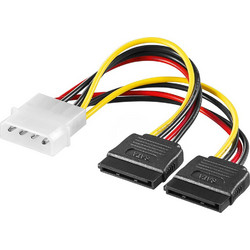 Goobay 68524 Καλώδιο Τροφοδοσίας 4-Pin Molex to 2 x 15-Pin SATA III 0.13m Multicolor