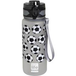 Ecolife Football Παιδικό Παγούρι Πλαστικό Γκρι 500ml