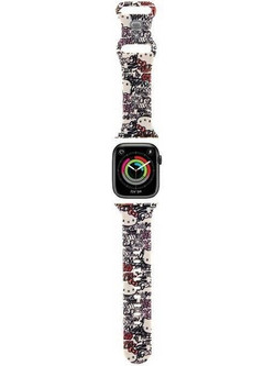 Hello Kitty Graffiti Tags Λουράκι Σιλικόνης Beige (Apple Watch 38 / 40 / 41mm)