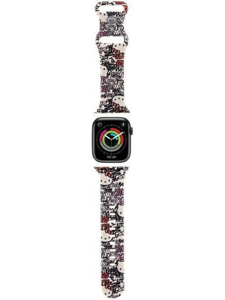 Hello Kitty Graffiti Tags Λουράκι Σιλικόνης Beige (Apple Watch 38 / 40 / 41mm)