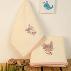 Dimcol Rabbit Girl 148 Σετ Βρεφικές Πετσέτες 2τμχ 400gr/m²