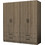 Megapap Τετράφυλλη Ντουλάπα Ρούχων Ricardo Καρυδί 160x51.8x181cm GP100-0064,3
