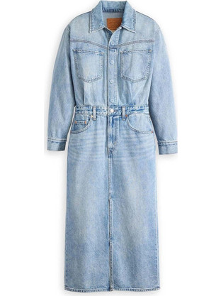 Levi's Midi Καθημερινό Φόρεμα Τζιν Γαλάζιο 0002Q-0000