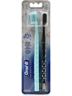 Oral-B Pro-Sensitive Clinical Extra Soft Οδοντόβουρτσες 2τμχ Γαλάζια Μαύρη