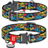 Waudog Batman Bright Metal Κολάρο Σκύλου Πολύχρωμο 2.5x31-49cm
