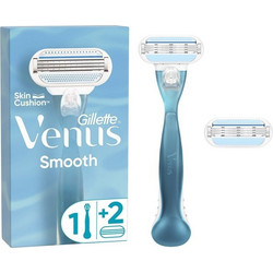 Gillette Venus Smooth Γυναικείο Ξυραφάκι με Ανταλλακτικές Κεφαλές με 3 Λεπίδες & Λιπαντική Ταινία 2τμχ