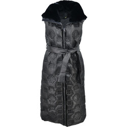 Leather 100 Αμάνικο Γυναικείο Μπουφάν Χειμωνιάτικο Δερμάτινο Μακρύ Μαύρο 31-W-KZ-10273
