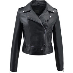 Leather 100 Γυναικείο Μπουφάν Δερμάτινο Κοντό Μαύρο 47S-W-PLIP