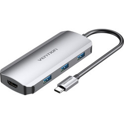 Vention TODHB USB-C Docking Station με HDMI 4K PD και Σύνδεση 2 Οθονών