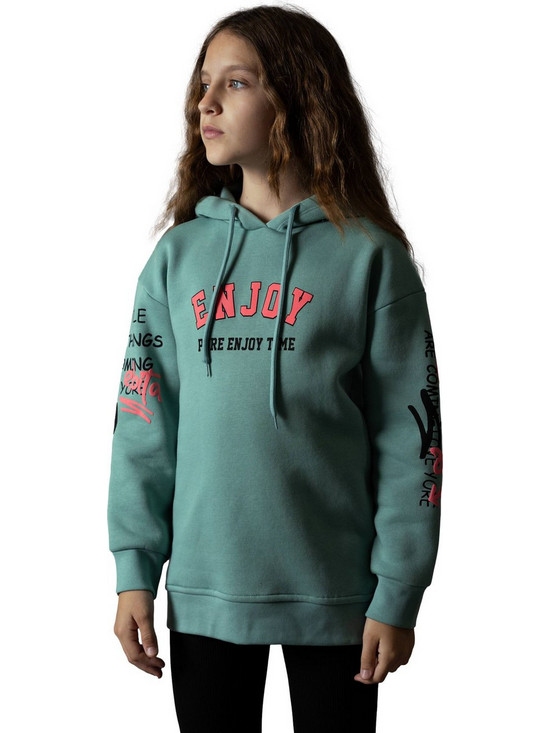Enjoy Παιδικό Φούτερ με Κουκούλα Πράσινο Mint 243032-02