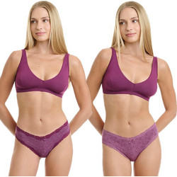 Walk Γυναικεία Brazil με Δαντέλα Μωβ 2Pack W2014-70