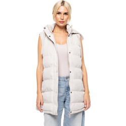 Biston Αμάνικο Γυναικείο Μπουφάν Χειμωνιάτικο Puffer Μακρύ Εκρού 52-102-006