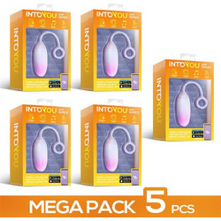 IntoYou Vibrating Egg Δονητής Egg για Ζευγάρια με App Control 20cm Ροζ Μπλε 5τμχ