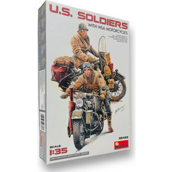MiniArt U.S. Soldiers with WLA Motorcycles Συναρμολογούμενο Πλαστικό Φιγούρα Μοντελισμού 1:35