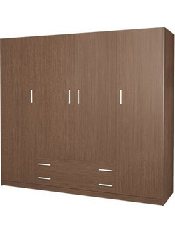 Klikareto Τετράφυλλη Ντουλάπα Ρούχων Καρυδί 200x60x180cm 500-00378