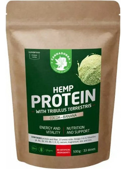 Cannadorra Hemp with Tribulub Terrestris Cocoa Banana Φυτική Πρωτεΐνη Χωρίς Λακτόζη 500gr