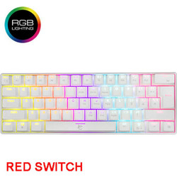 White Shark GK-004211 Μηχανικό Gaming Πληκτρολόγιο 60% με Custom Red Διακόπτες RGB White