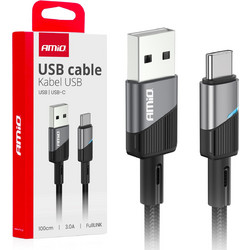 AMiO LED USB-A to USB-C 1m Black 03923