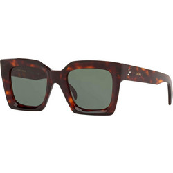 Celine CL40130I 52N Γυναικεία Γυαλιά Ηλίου Τετράγωνα Κοκάλινα Καφέ με Πράσινο Φακό