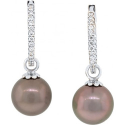 Million Diamonds Γυναικεία Σκουλαρίκια Κρεμαστά από Λευκόχρυσο 14K με Πέρλα & Διαμάντι SK18138-21462