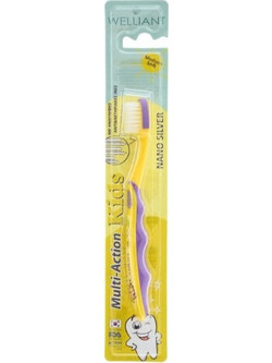 Welliant Multi-Action Nano Silver Soft Παιδική Oδοντόβουρτσα Μωβ Κίτρινη