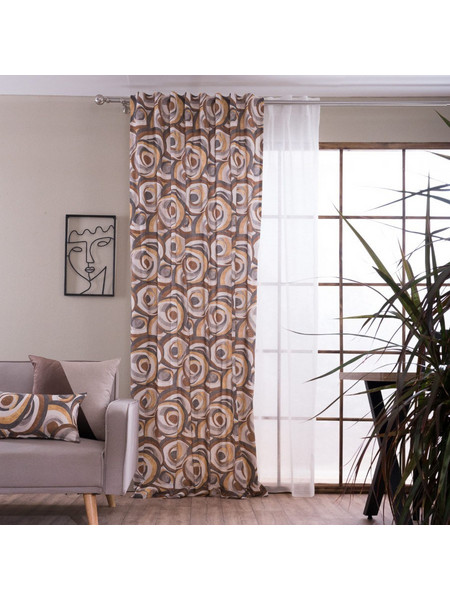 Teoran Κουρτίνα Παραθύρου Floral με Τρουκς 140x275 Merida
