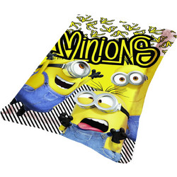 Viopros Minions 12 Κουβέρτα Κούνιας Fleece 100x150 Μπλε Κίτρινη