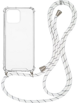 Sonique Strap Back Cover Transparent / Rainbow White (iPhone 13 Pro Max)