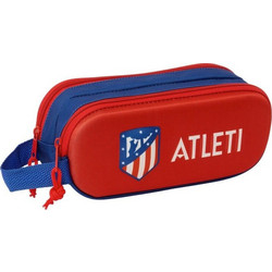 Safta Atletico Madrid Κασετίνα Βαρελάκι με 2 Θήκες Κόκκινη Μπλε B0D4R6KLKC