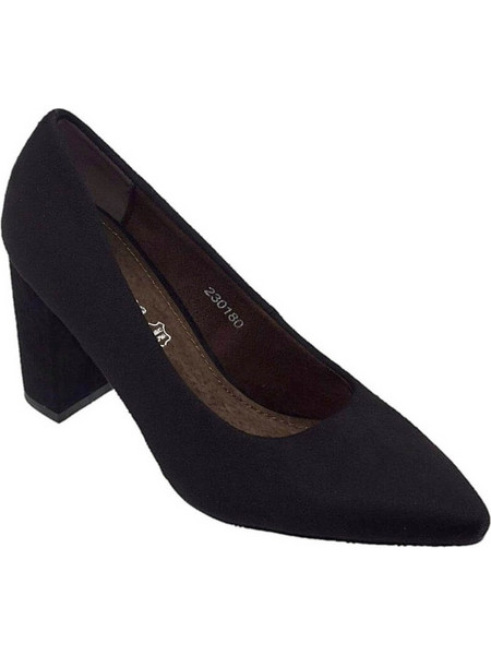 Sirena Γόβες Suede με Χοντρό Ψηλό Τακούνι Μαύρες 230180