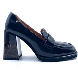 Versace 19V69 Γόβες Λουστρίνι με Χοντρό Ψηλό Τακούνι Μαύρες AMC653