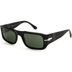 Persol PO3362S 95/31 Ανδρικά Γυαλιά Ηλίου Ορθογώνια Κοκάλινα Μαύρα με Πράσινο Φακό