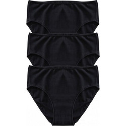 Helios Βαμβακερά Γυναικεία Slip Μαύρα 3Pack 83721